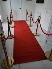8 x Gold Stanchions Barrier poles with rope! Custom Red Carpet