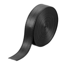 197 Inches Double Sided PU Leather Strap, 0.79 Inches Leather Strips Black