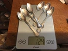 Set of 6 R Wallace Nile Pattern Sterling 6 inch Teaspoons..124 grams..Exc. Cond.