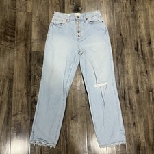 Universal Thread High Rise Button Fly Vintage Straight Denim Jean Size 10/30L