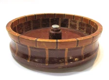 Antique 1930s California Redwood Wood Nut Bowl Standard Specialty San Francisco