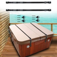 2Pcs Heavy Duty Hot Tub Cover of Wind Straps Black Portable Hot Tub Cover Straps