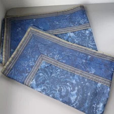 2 Wamsutta Pillow Shams KING Royal Blue NOS Batik Fleur di Lis Countryside Chic