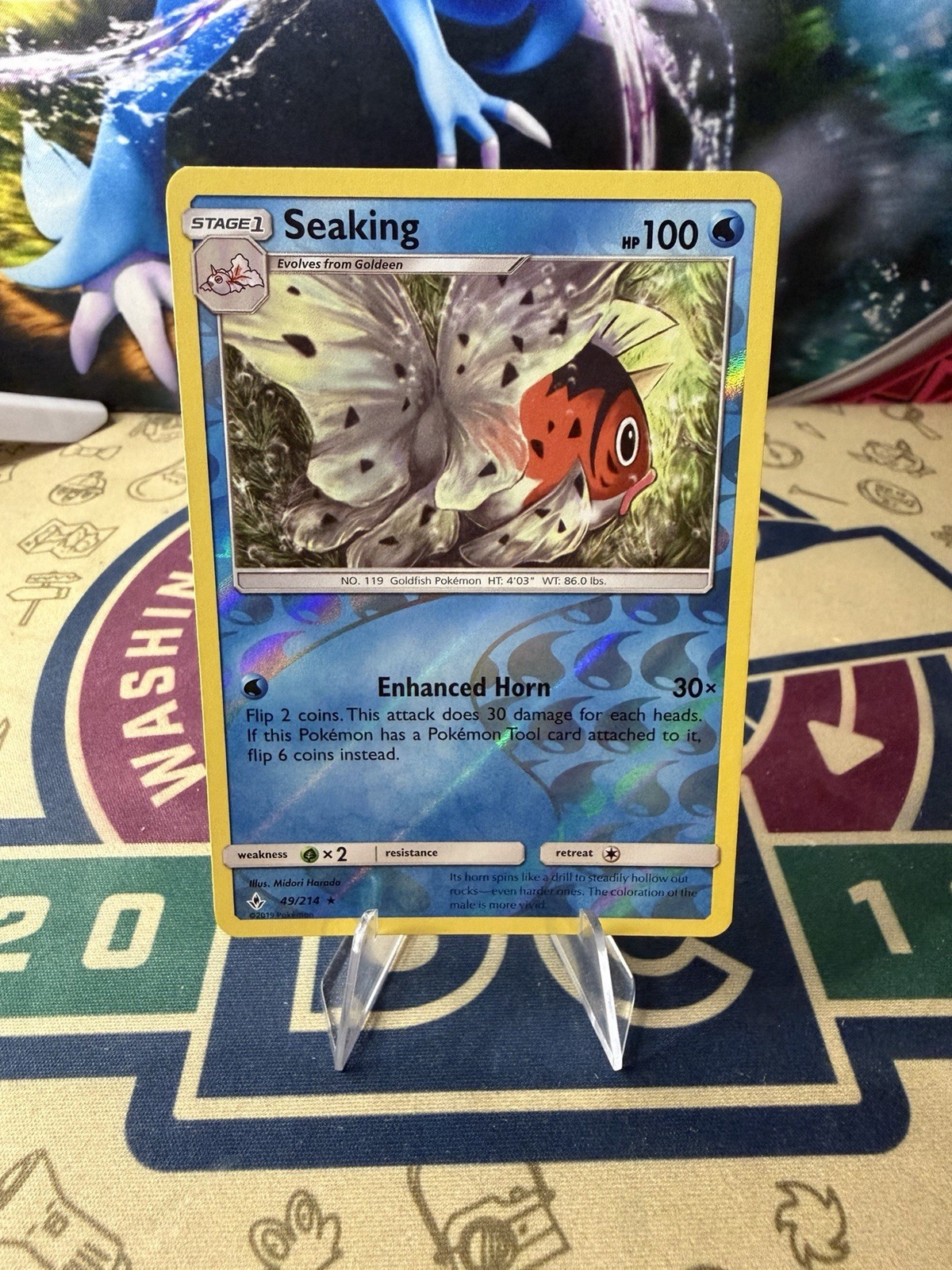 Pokemon Unbroken Bonds Seaking Reverse Holo Rare Card 49/214