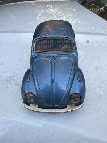 Vintage 60s Japan Friction VOLKSWAGEN BEETLE Bug 8” Bandai Sign of Quality VW