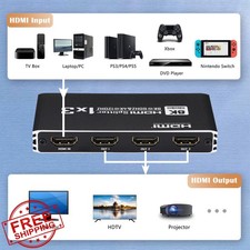 8K HDMI Splitter 1x3 2.1 Mirror Mode 4K 120Hz HDR 48Gbps