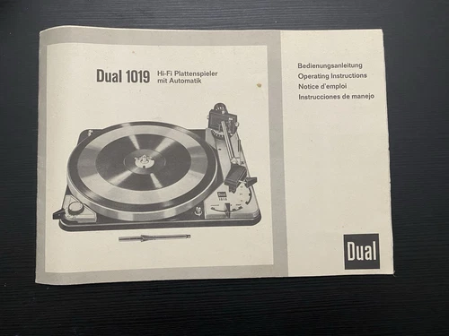 Original Operating Manual DUAL 1019 Changer Turntable Record Player Phonograph