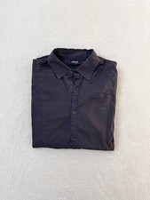 Camicia Uomo Armani Jeans Fitted Fit Stretch Blu Scuro/Nero Tg. M