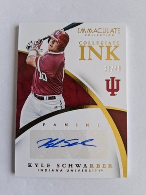2015 PANINI IMMACULATE INK KYLE SCHWARBER RC/AUTO! 12/49! 1/1! JERSEY NUMBER!