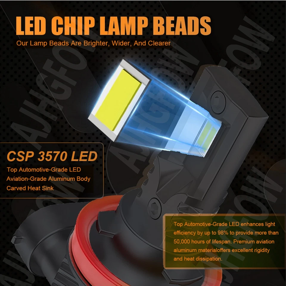 Combo 10000K H11+H11 LED faros altos/bajos para Nissan Altima 2007-2018 Foto 3 de 4