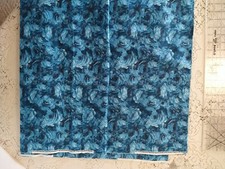 REMNANT Haversham Rose Packed Roses Monotone Springs Fabric 15x22 Blue Tonal