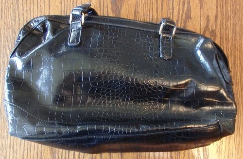 TOMMY HILFIGER MEDIUM HANDBAG BLACK PATENT LEATHER - Picture 2 of 6