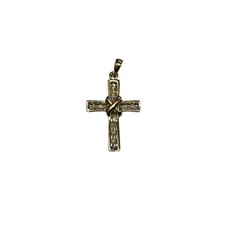 14k White Yellow Gold Diamond X Cross Pendant Dainty Petite Religious Christian