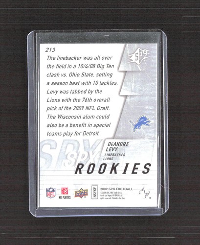 2009 #213 DeAndre Levy Rookies Silver - Picture 2 of 2