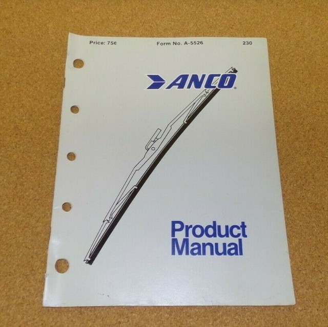 Vtg 1980 Anco Wiper Blades Catalog Application Guide Manual Print Ad A