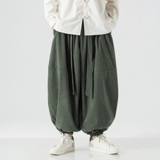 Pantaloni Larghe Da Uomo In Corduroy A Caduta Bassa Con Vita Elastico Hippie