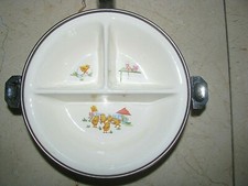 SALE Vtg. Baby Childs DIVIDED WARMING DISH/BOWL : "Chicks/Eggs" By G.W Co., 6"