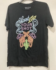 Rowdy Crowd Clothing T-Shirt Black “ Shoot Your Shot” Size Medium