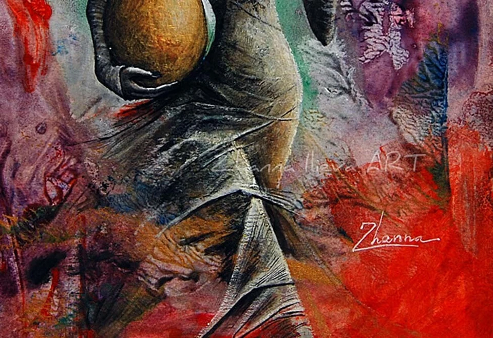 ORIGINAL ACRYLIC SURREAL ART CONCEPTUAL woman FIGURATIVE Fantasy MODERN PAINTING - Image 3 of 4