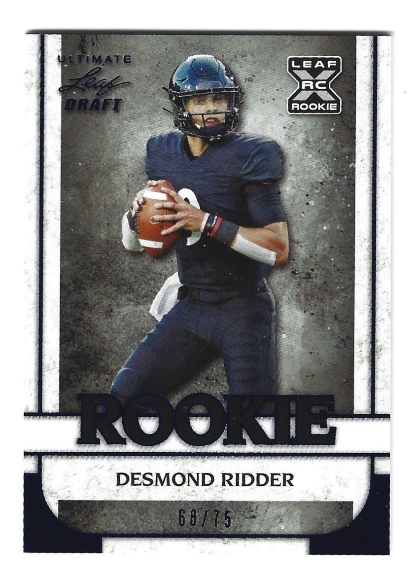 2022 Leaf Ultimate Draft Rookie Exclusive Desmond Ridder Navy Blue # 11 68/75