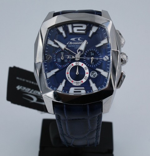 Orologio uomo multifunzione sconto50% CHRONOTECH cinturino pelle blu | eBay