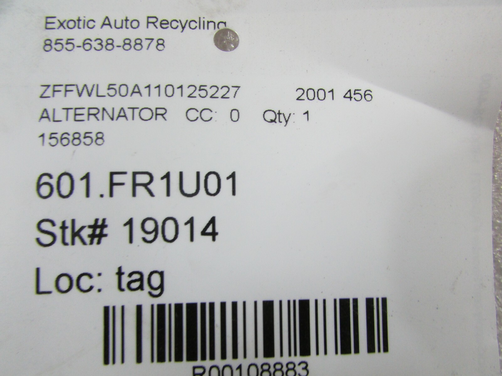 Ferrari 456, Alternator, Used, P/N 156858