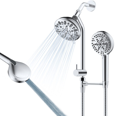 #ad Dual Handheld Shower Head Combo with 10 Settings and 3 Way High Pressure Mode $65.00