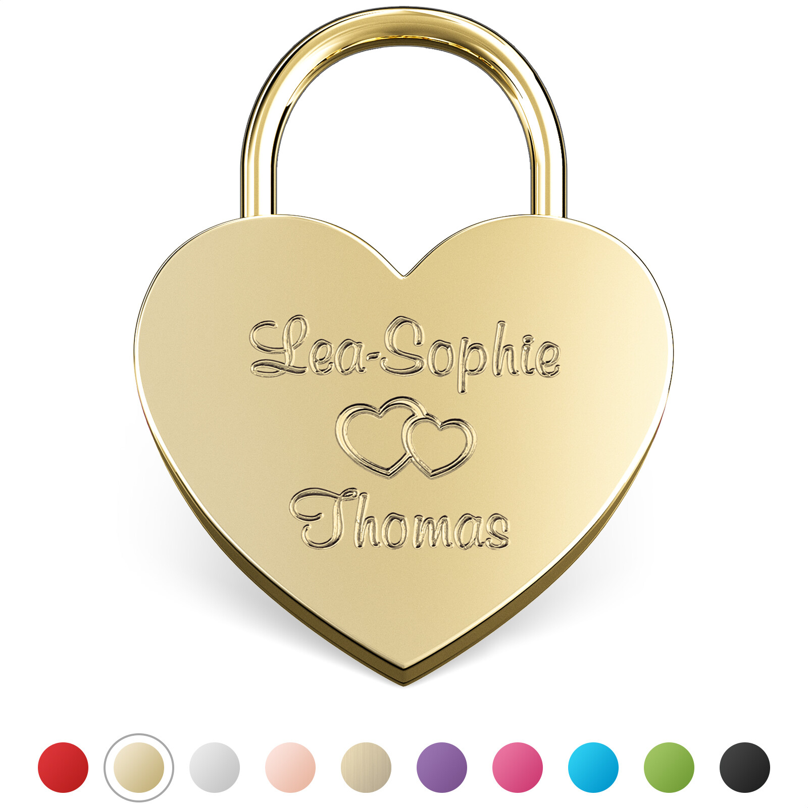 Herz Liebesschloss mit Gravur 10 Farben Liebes Schloss Wunschgravur Geschenkidee
