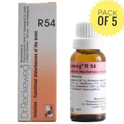 5 X Dr. Reckeweg R54 Drops Pack Germany OTC Homeopathic 22ml Drops