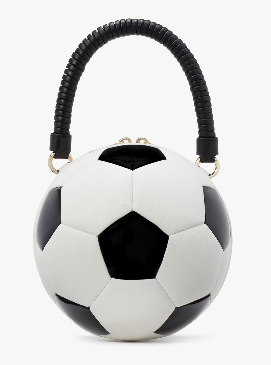 Kate Spade Kickoff 3D Soccer Ball Top Handle Crossbody Bag Black