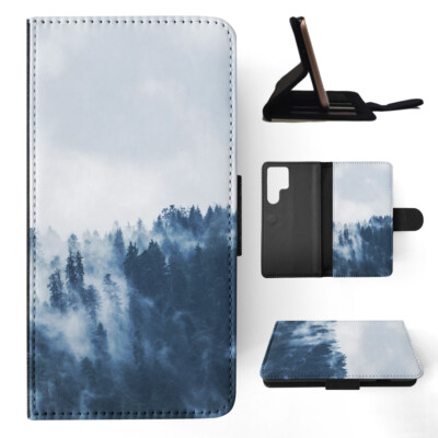 FLIP CASE FOR SAMSUNG GALAXY|FOGGY FOREST TREES #2