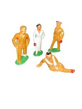 4 Barclays Manoil War Soldier Wounded Red Cross Nurse and Doctor Hollow Lead Fig