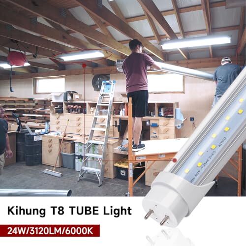 T8 Led Bulbs 4 Foot Type A+B Tube Light, 24W, 3120LM, 6000K Led Tube