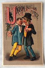 RARE CHROMO ANCIEN ALPHABET LETTRE U Ed. Croize AMIENS TISSUS DEUIL