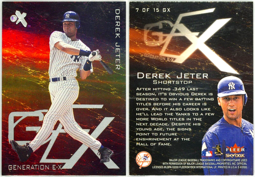 🍌HOF Derek Jeter PSA NM- MINT 2000 Skybox E-X Generation E-X 7GX Insert Yankees - Picture 6 of 8