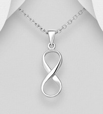 925 Sterling Silber Infinity Anhänger 26mm minimalistisch elegant gepunzt Geschenktüte