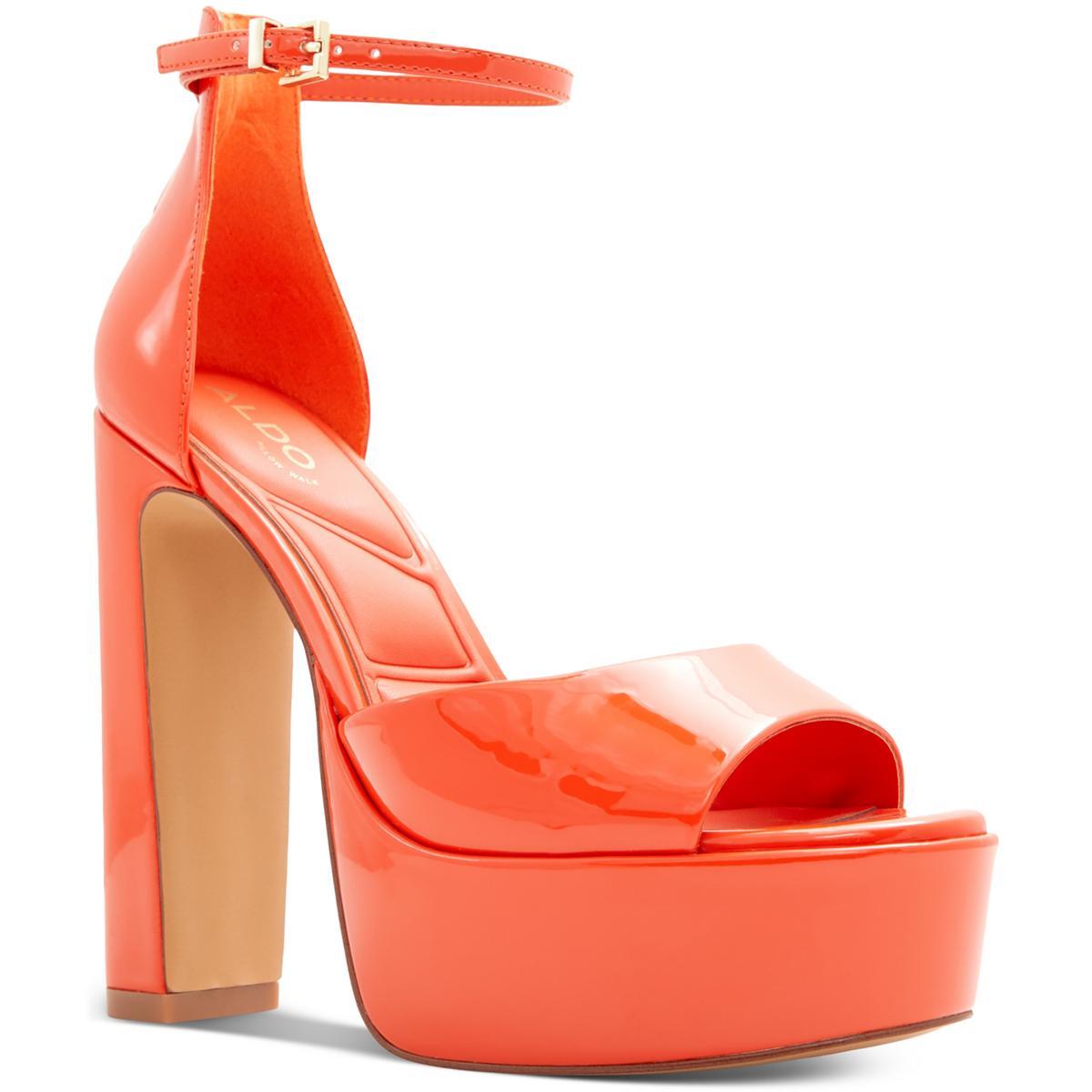 Женские туфли Aldo NISSA оранжевого цвета с открытым носком на платформе и каблуке 11 см (B, M) BHFO 3798