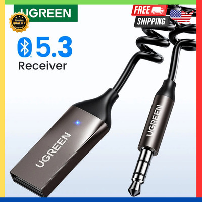 Ugreen Bluetooth 5.3 Receiver Adapter Aux Audio 3.5mm Jack Wireless Transmitter