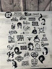 40 random rock  roll stickers Elvis, queen, micheal, the who, korn