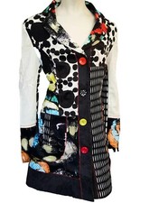 Beautiful Multicolored Embroidered Lightweight Coat Sz40 Uk 10 12 14 Vgc