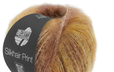 (kg/300 ) SOPO Silkhair PRINT Lana Grossa 25g Fb 407 beigebraun Kid Mohair Seide
