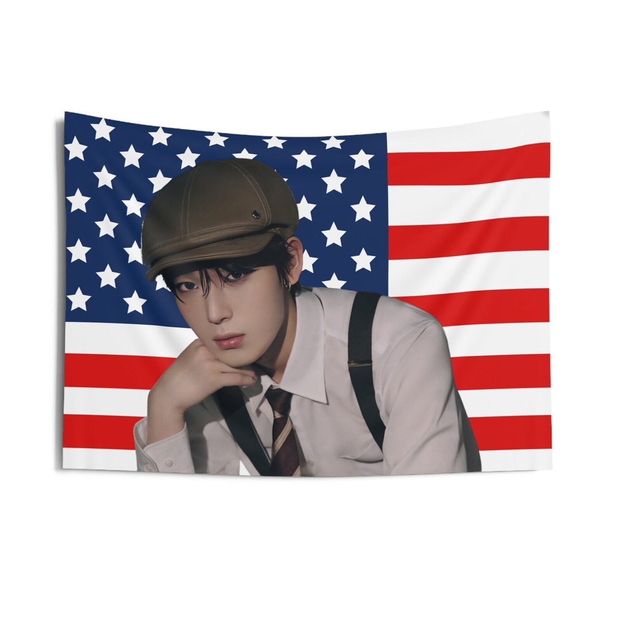 KPOP FLAG] ENHYPEN SUNOO American Flag Wall Tapestry Enege Fan