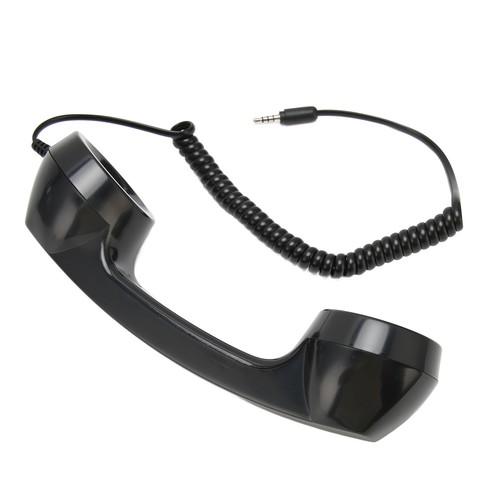 (Black) Retro 3.5mm Telephone Handset Cell Phone Receiver Mic Microphone Fit - Picture 18 of 22
