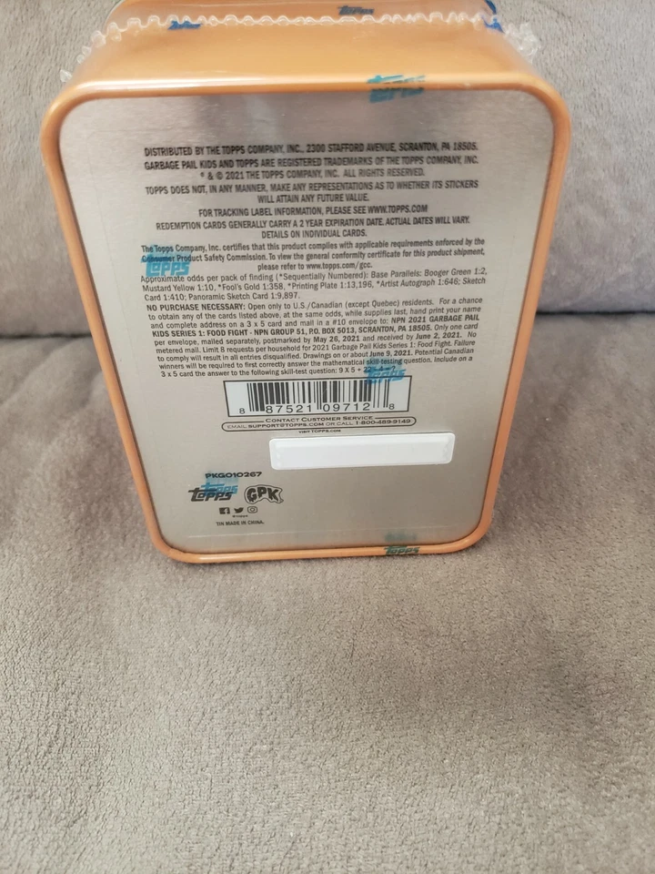 2021 Topps Garbage Pail Kids Series 1 Food Fight Blaster Box Mustard Tin Sealed  - Image 3 of 4