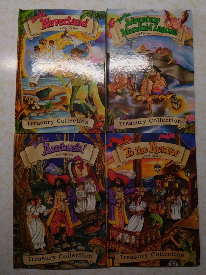 4 libros emergentes vintage de Peter Pan 1961 en estuche para libros Foto 3 de 4