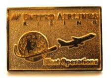Vintage UNITED AIRLINES Rising FLEET OPERATIONS Uniform Pin Pinback