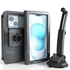 Aquashell Shower Phone Holder Waterproof Phone Case With Suction Cup Stand