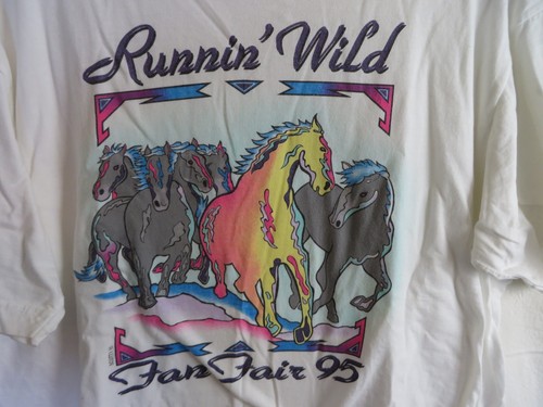 Vintage CMA Fan Fair Nashville T-Shirt 1995 Runnin Wild Horses White XL #7685 - Picture 2 of 4