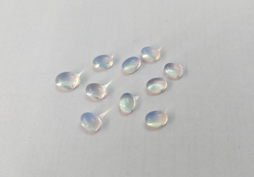 10 Pcs Rainbow Moonstone Cabochon Oval Shape, Smooth Cabochon Jewelry Making A88 - 第 2/5 張圖片