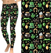 Clover Shamrock St. Patrick's Day Beer Women's Leggings TC2 Ext Plus Size 20-24